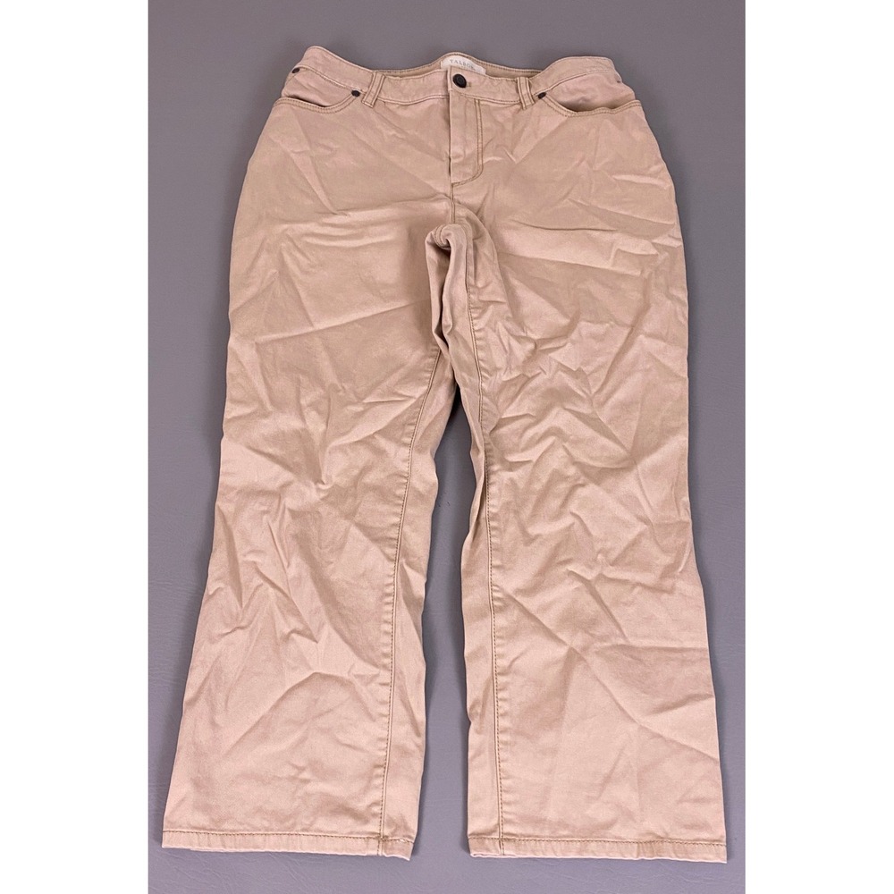 Talbots Pants Curvy Crop Womens Size 6 Fit Khaki Straight Leg Tan Chino 5-Pocket